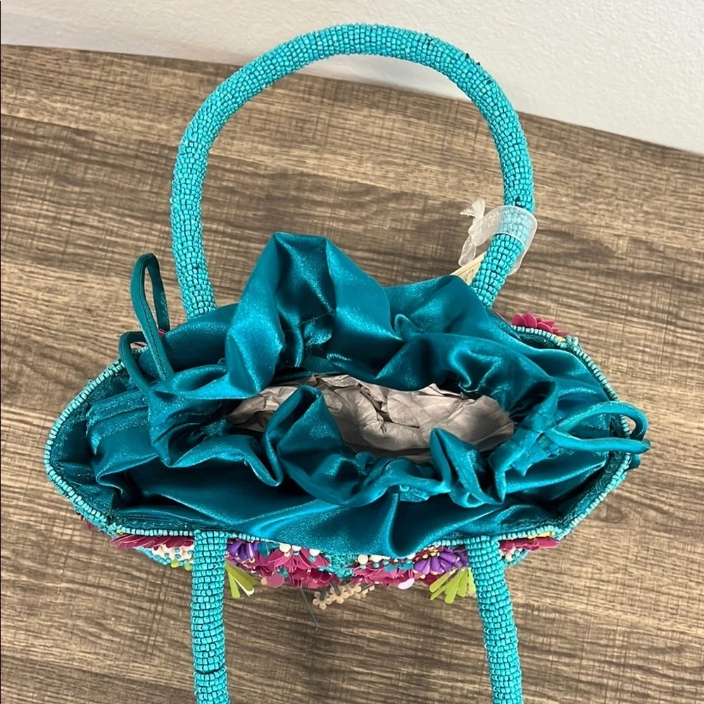 Playful Vibrant Blue & Purple Mini Beaded Bag 🩵 - Picture 10 of 11